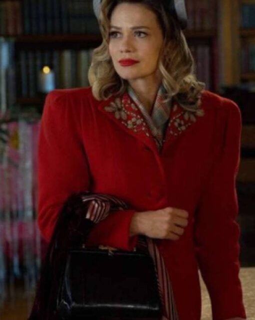 A Biltmore Christmas Bethany Joy Lenz Red Coat - Image 2