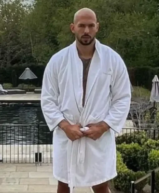 Andrew Tate Simple White Bath Robe