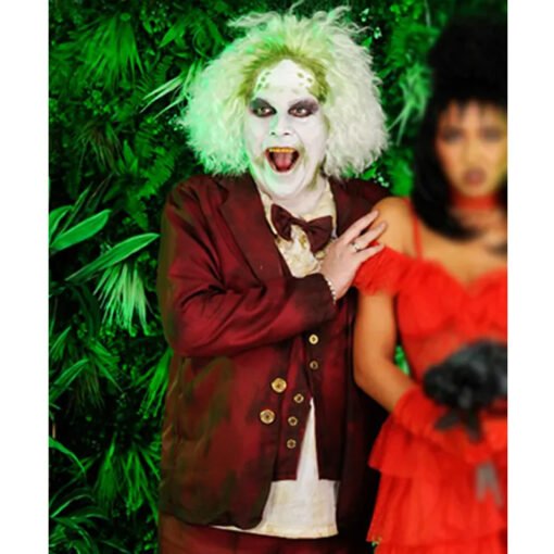 Beetlejuice Wedding Halloween Maroon Suit - Image 2