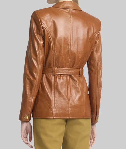 Black Bag 2025 Cate Blanchett Brown Leather Jacket - Image 4