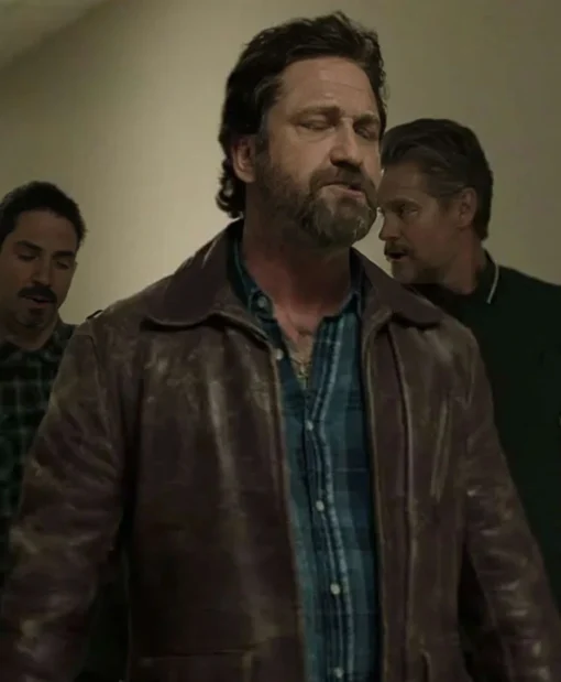 Den Of Thieves 2 Pantera Gerard Butler Leather Brown Jacket - Image 2