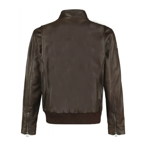 Call of Duty WWII Men’s Brown Leather Jacket - Image 4