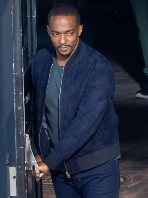 Sam Wilson Captain America Brave New World Blue Bomber Jacket - Image 4