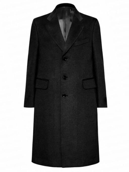 Christian Bale American Psycho Black Trench Coat - Image 3