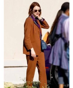Emma Stone Kinds Of Kindness Brown Suit