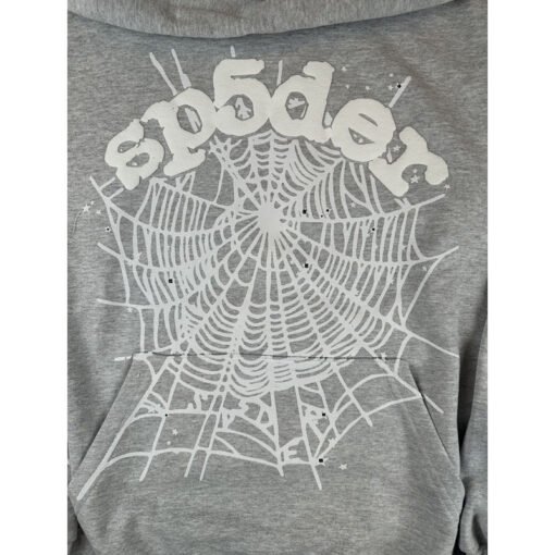 Grey Sp5der Hoodie - Image 3