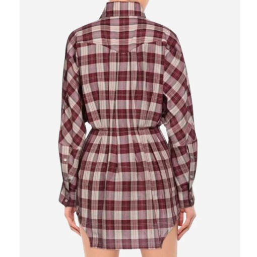 Gwen Stefani The Voice Plaid Belted Shirt Dress - Image 3