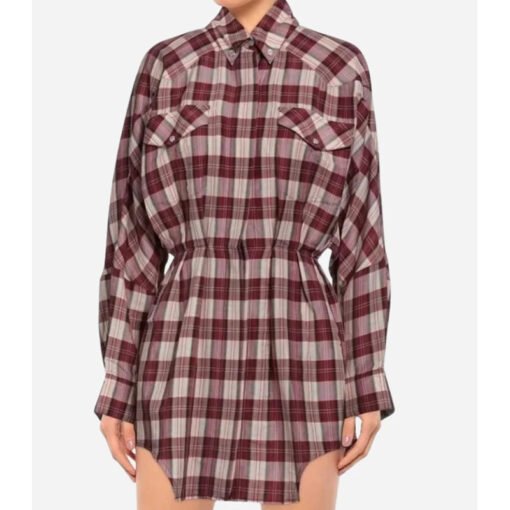 Gwen Stefani The Voice Plaid Belted Shirt Dress - Image 2