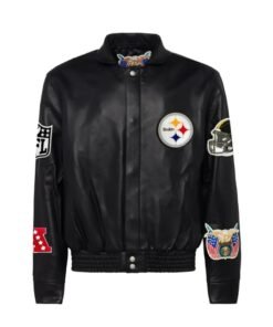 NFL Steelers Pittsburgh Full Black Leather Jacket