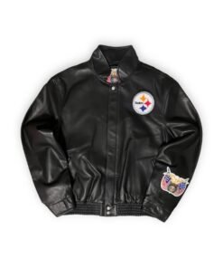 NFL Pittsburgh Steelers Black Leather Jacket