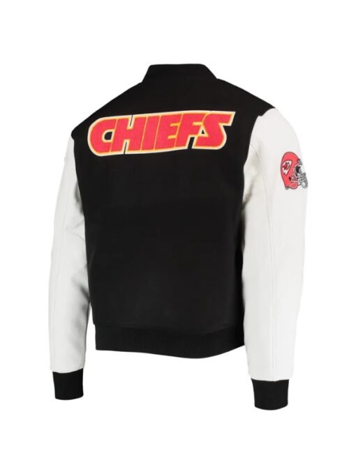 Kansas City Chiefs Black & White Varsity Jacket - Image 2