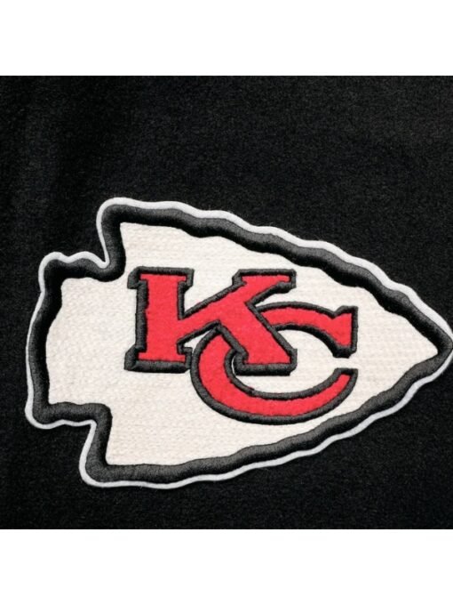 Kansas City Chiefs Black & White Varsity Jacket - Image 3