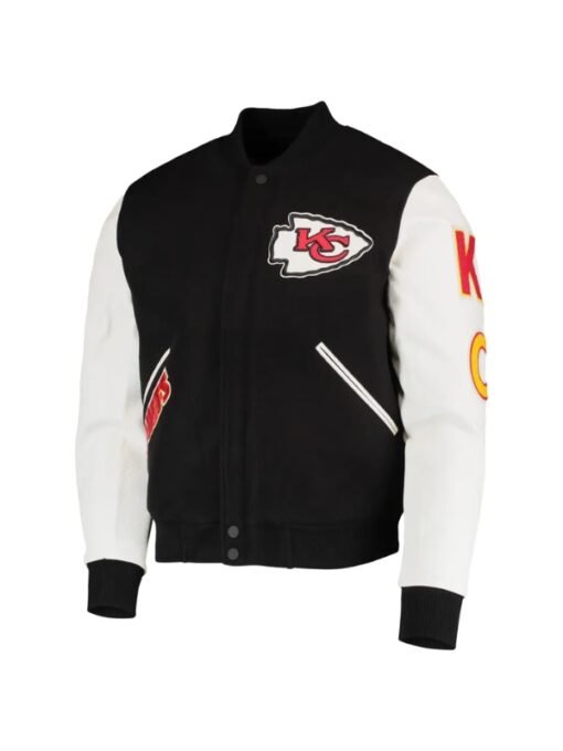 Kansas City Chiefs Black & White Varsity Jacket