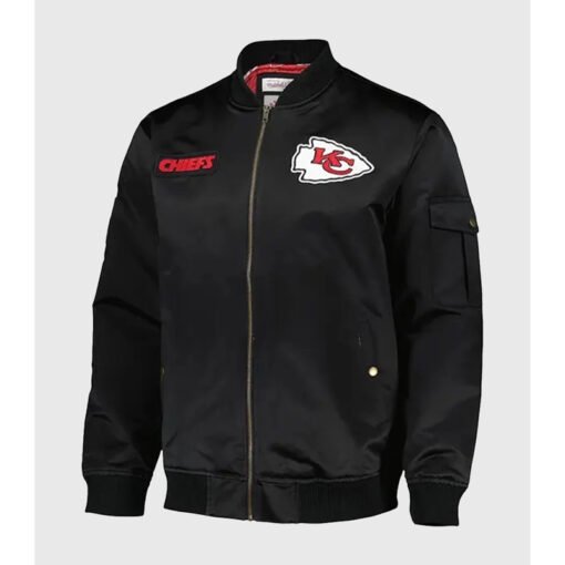 Kansas City Chiefs Team Leader Satin Bomber Jacket - Image 2