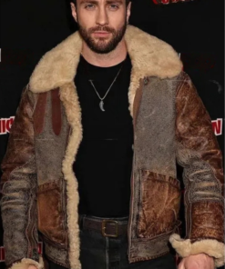 Aaron Taylor Shearling Leather Jacket