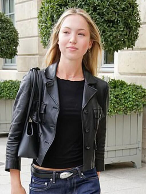 Lila Moss Paris Fashion Week Leather Jacket - Image 2