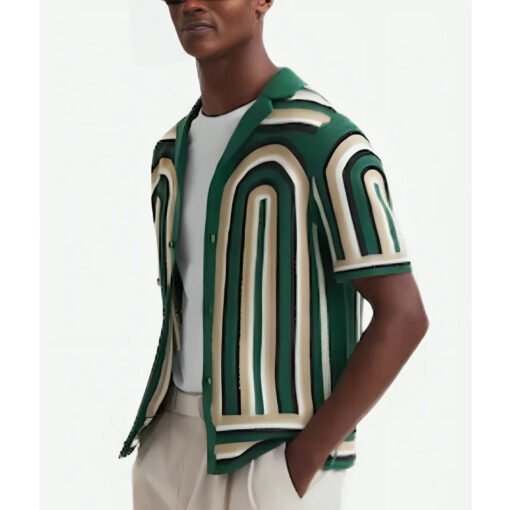 Matt Willis Love Is Blind UK Green Crochet Shirt - Image 2