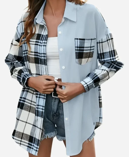 Melissa Jefferson Sprint S02 Blue Plaid Shirt - Image 2