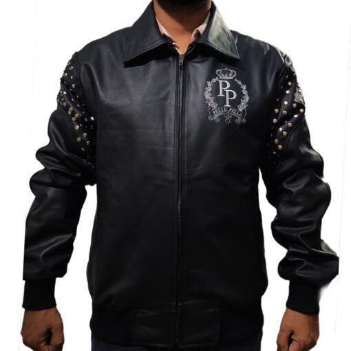 Men Pelle Pelle Live Like A King Black Leather Jacket - Image 2