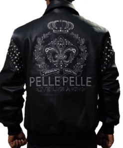 Men Pelle Pelle Live Like A King Black Leather Jacket