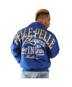 Men Pelle Pelle All Star Blue Wool Jacket