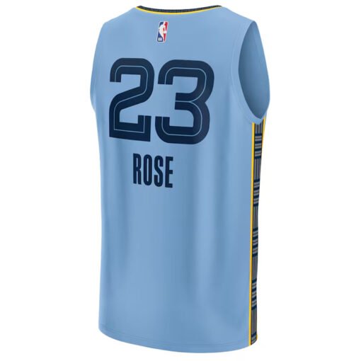 Men's Fanatics Derrick Rose Light Blue Memphis Grizzlies Jersey - Image 3