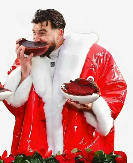 Travis Kelce Santa Red Coat - Image 3