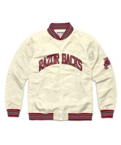 Razorback Graduate Cream Satin Varsity Jacket