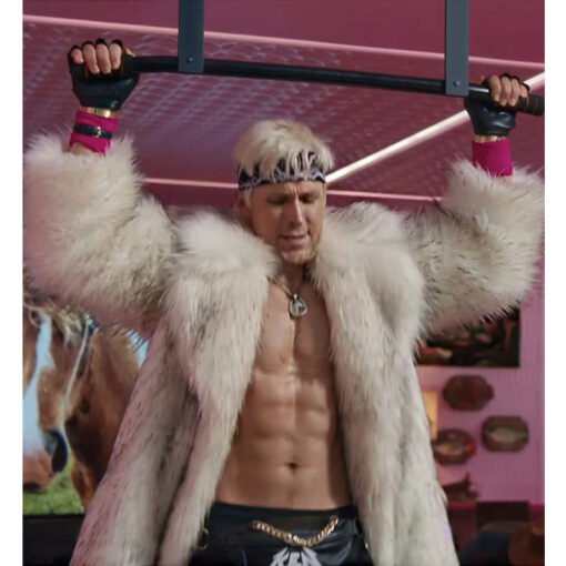 Ryan Gosling Whit Fur Coat - Image 4
