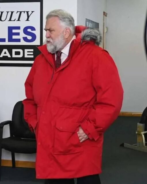 Saint Nick Of Bethlehem Daniel Roebuck Red Hooded Coat - Image 2