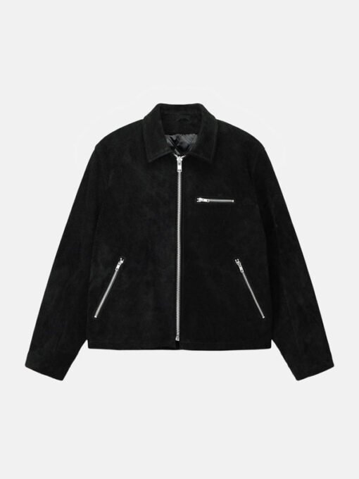 Stussy 8 Ball Suede Bing Black Jacket - Image 2