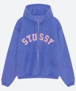 Stussy Faded Graphic Blue Zip Up Hoodie
