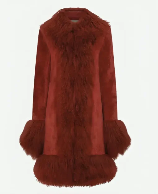 Taylor Swift Chiefs Game Red Fur Coat - Image 2