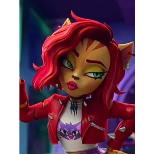 Toralei Stripe Monster High Crop Red Jacket - Image 3