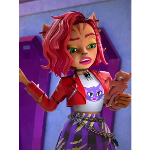 Toralei Stripe Monster High Crop Red Jacket - Image 2
