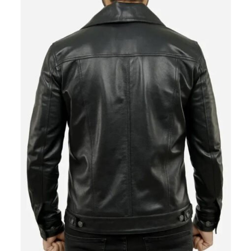 Trucker Leather Jacket - Image 6