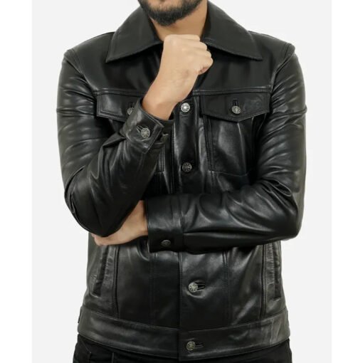 Trucker Leather Jacket - Image 2