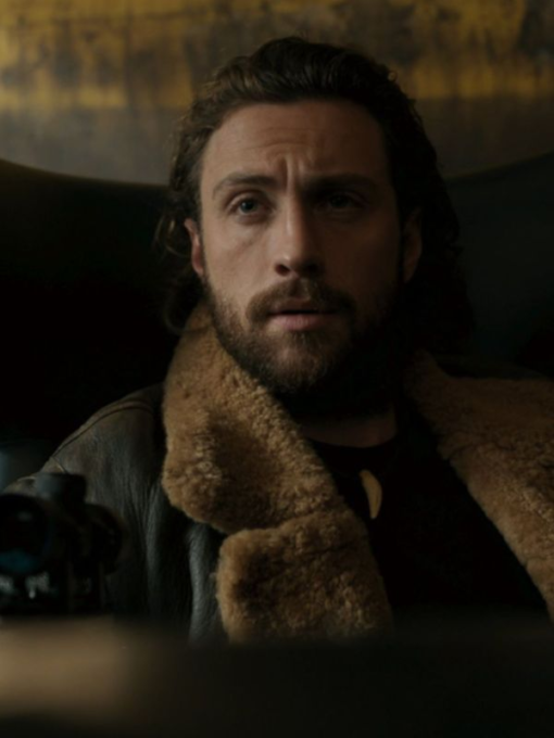 Kraven the Hunter 2024 Aaron Taylor Shearling Jacket