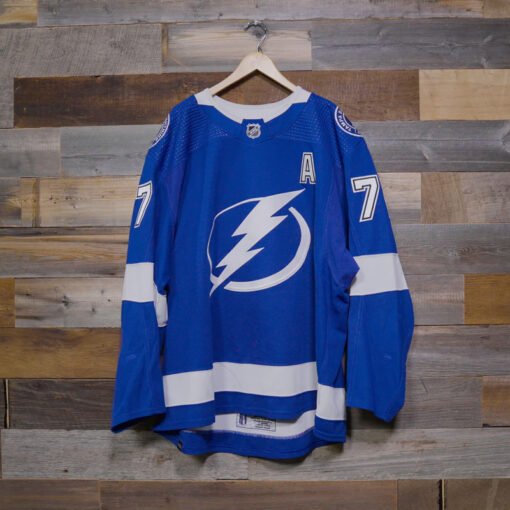 Victor Hedman #77 Game-Worn Lightning Playoff Jersey - Image 2