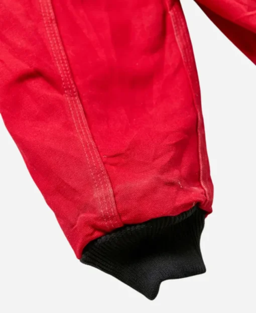 Vintage Carhartt Red Hooded Bomber Jacket - Image 4