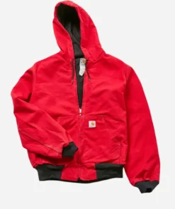 Vintage Carhartt Red Hooded Bomber Jacket