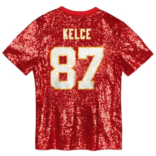Women's Travis Kelce Red Chiefs V-Neck Jersey - Image 3