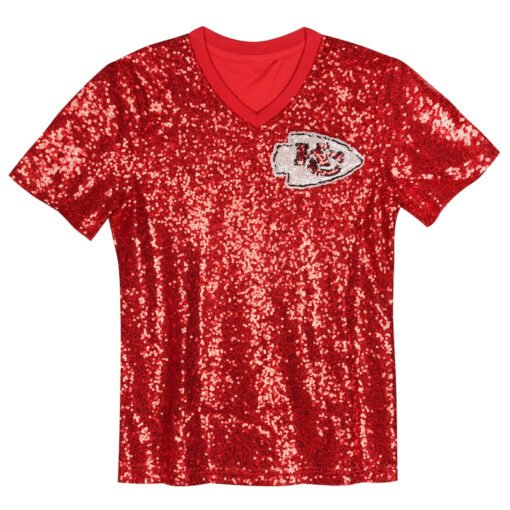 Women's Travis Kelce Red Chiefs V-Neck Jersey - Image 2