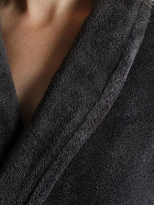 Simple Charcoal Gray Bathrobe - Image 2