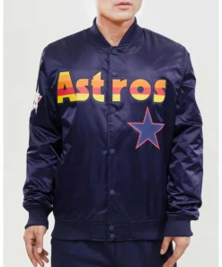 Wordmark Houston Astros Bomber Satin Jacket