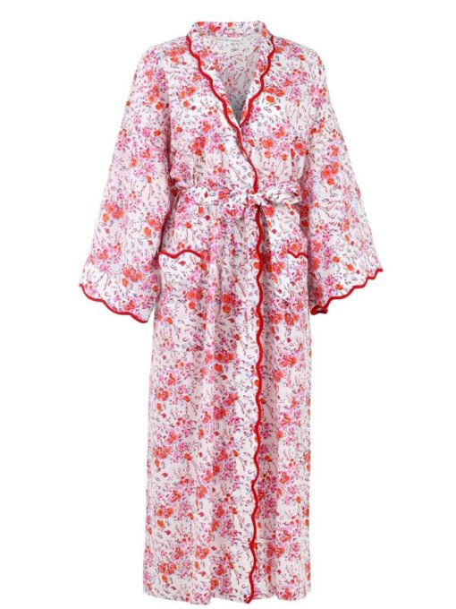 Pink Floral Kimono Robe - Image 3