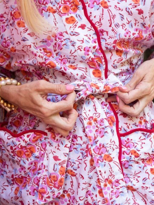 Pink Floral Kimono Robe - Image 2