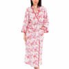 Pink Floral Kimono Robe