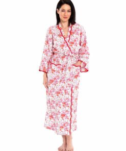 Pink Floral Kimono Robe