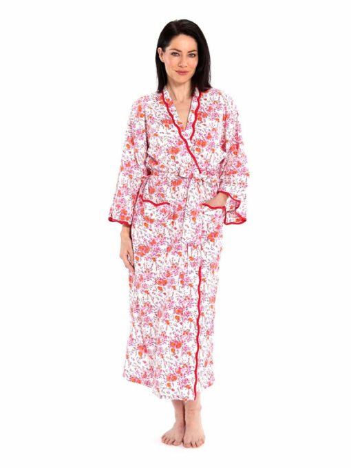 Pink Floral Kimono Robe